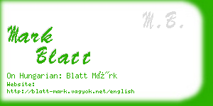 mark blatt business card